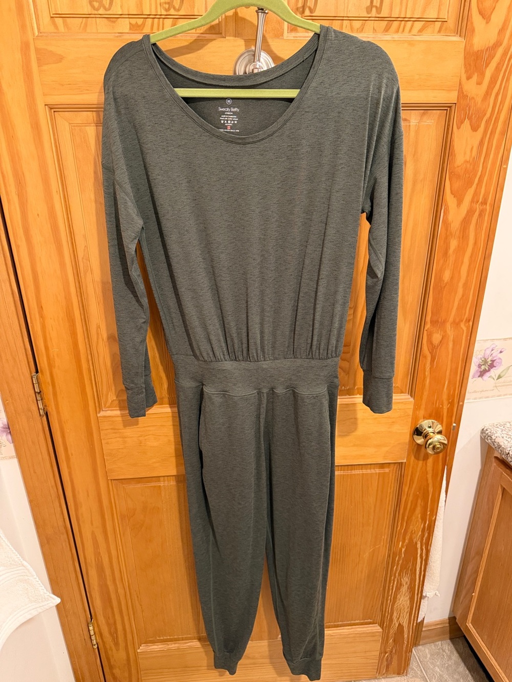 Sweaty Betty Olive Green Long Sleeve Jumpsuit